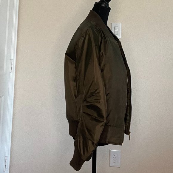 PrettyLittleThing Women's Bomber Jacket in Army Green (Rich Olive Green) - Small - Picture 4 of 6